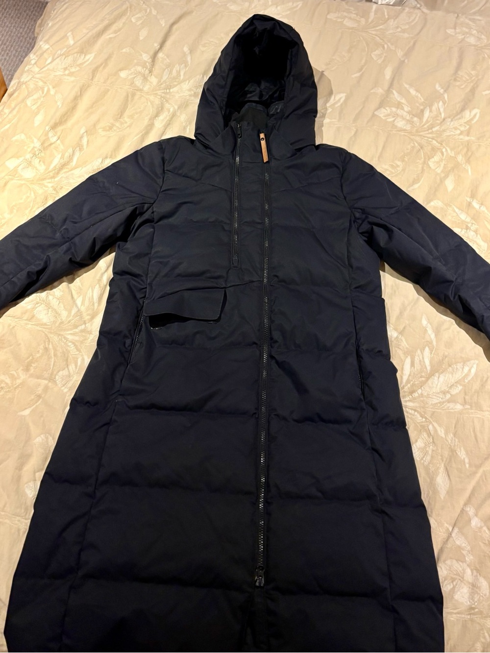 Classic, Stylish and Warm Women’s Long Hooded Puffer Coat in Black